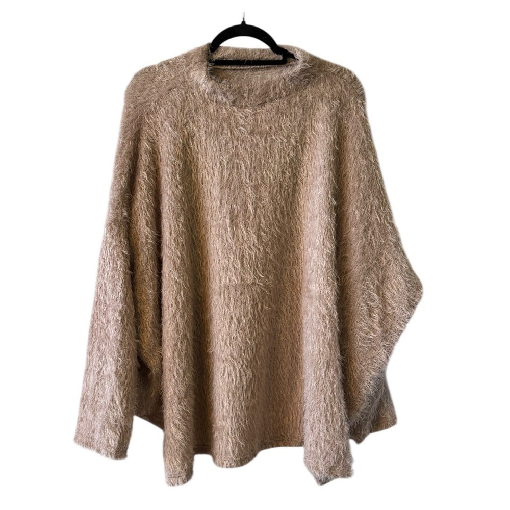 E. Luna Women’s Elegant Blush Pink Poncho Sweater Size 1X